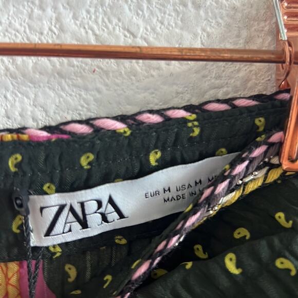 NWT Zara Boho Front Tie Mini Skirt Back Zip Festival Medium - Picture 3 of 6